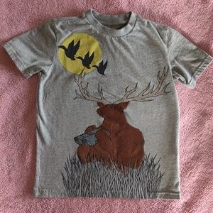 Boys Graphic Tee Size 8 Moose Birdwatching